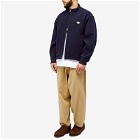 Danton Men's Wool Zip Stand Collar Jacket in Navy