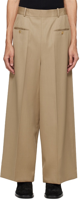 Photo: Hed Mayner Beige Creased Trousers