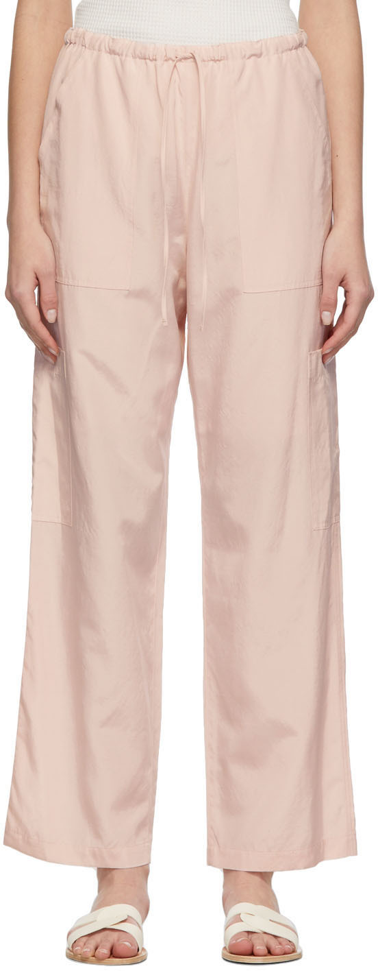パンツ AURALEE LIGHT SLEEK SILK NYLON PANTS 1 AURALEE Pink Silk Light Sleek Trousers Auralee