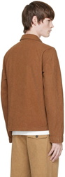 Drake's Brown Canvas Mitred Chore Jacket