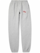 Cherry Los Angeles - Tapered Logo-Embroidered Cotton-Blend Jersey Sweatpants - Gray