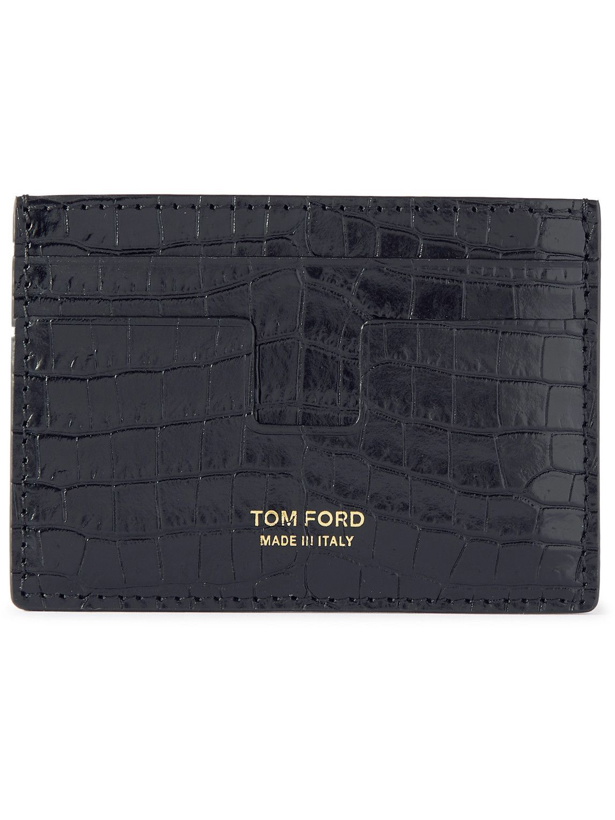 Photo: TOM FORD - Croc-Effect Leather Cardholder with Money Clip