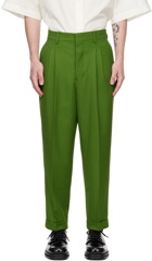 AMI Paris Green Carrot Fit Trousers