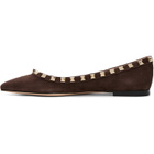 Valentino Garavani Brown Rockstud Ballerina Flats