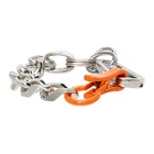 Heron Preston Silver and Orange Multichain Bracelet