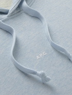 A.P.C. - Larry Logo-Print Cotton-Jersey Hoodie - Blue