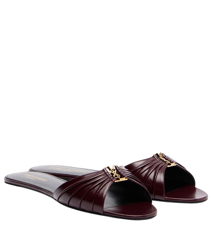 Photo: Saint Laurent Babylone leather slides