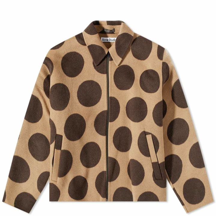 Photo: Acne Studios Men's Doverio Double Polka Dot Jacket in Beige/Brown