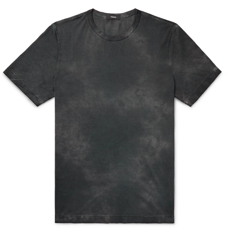 Photo: Theory - Tie-Dyed Pima Cotton T-Shirt - Gray