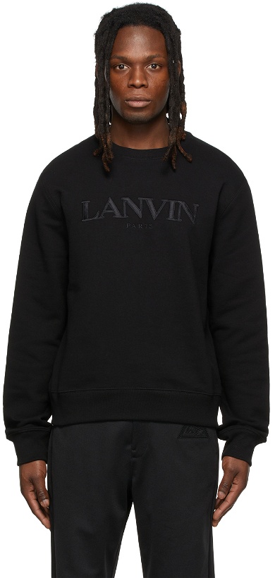 Photo: Lanvin Black Embroidered Sweatshirt