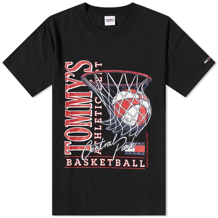 Photo: Tommy Jeans Men's Basketball Vintage T-Shirt in Black