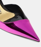 Alexandre Vauthier Metallic faux leather slingback pumps