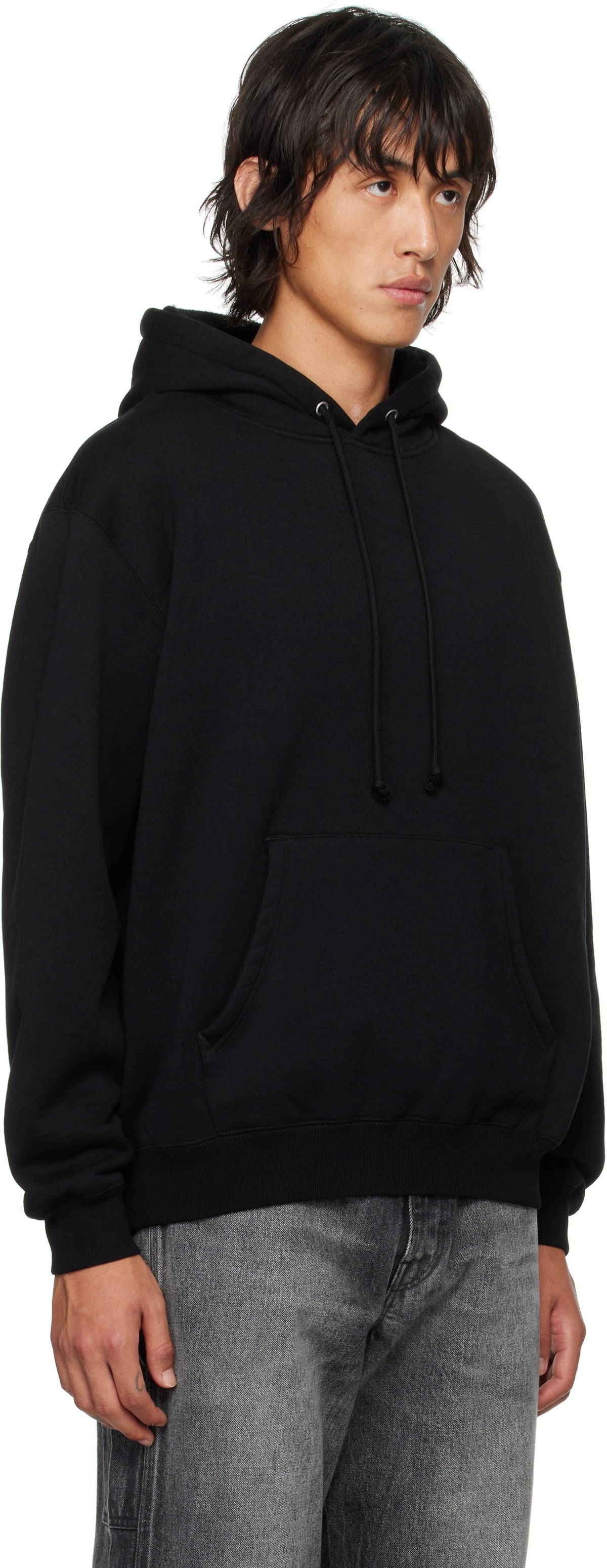 AURALEE Black Smooth Soft Sweat Hoodie Auralee