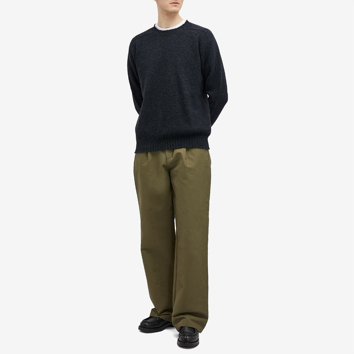 Jamieson's of Shetland Men's Crew Knit in Cosmos