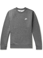 Nike - Sportswear Club Logo-Embroidered Cotton-Blend Tech Fleece Sweatshirt - Gray