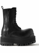 Balenciaga - Giant Logo-Embellished Leather Boots - Black