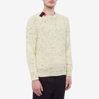 Moncler Men's Tab Logo Neps Crew Knit in Oatmeal