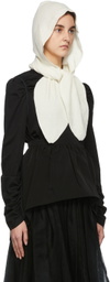 Renli Su Off-White Wool Hooded Scarf