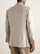 Thom Sweeney - Unstructured Slim-Fit Checked Cashmere Blazer - Neutrals