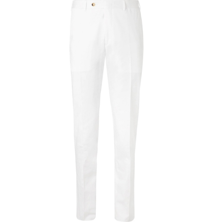 Photo: Canali - Slim-Fit Stretch-Cotton Twill Suit Trousers - White