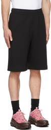 Burberry Black Cotton Location Print Shorts