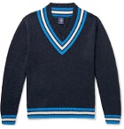 J.Press - Striped Linen and Cotton-Blend Sweater - Blue