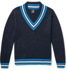 J.Press - Striped Linen and Cotton-Blend Sweater - Blue
