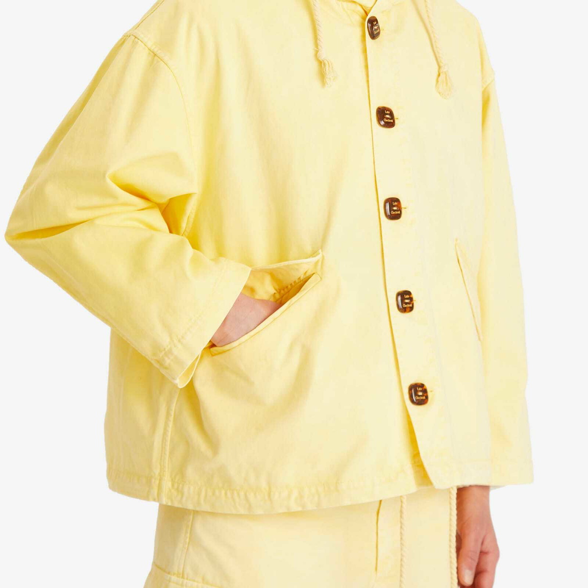Late Checkout Men's Faded Short Parka Jacket in Yellow