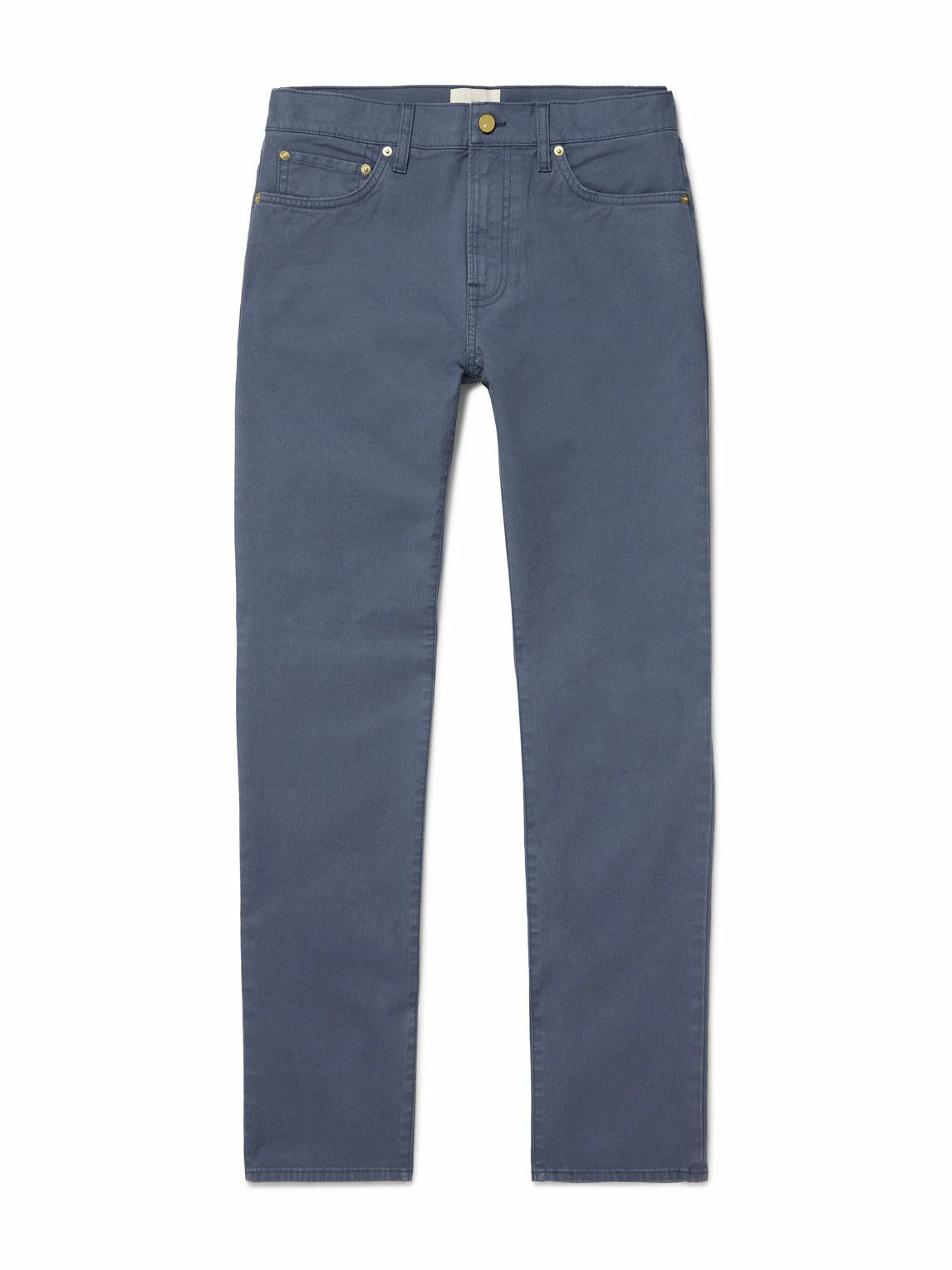 Sid Mashburn - Straight-Leg Cotton-Blend Twill Trousers - Blue