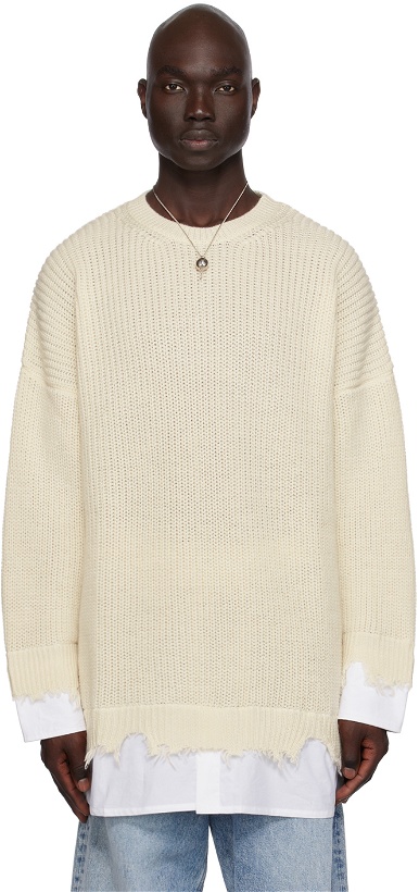 Photo: MM6 Maison Margiela Off-White Layered Sweater