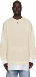 MM6 Maison Margiela Off-White Layered Sweater