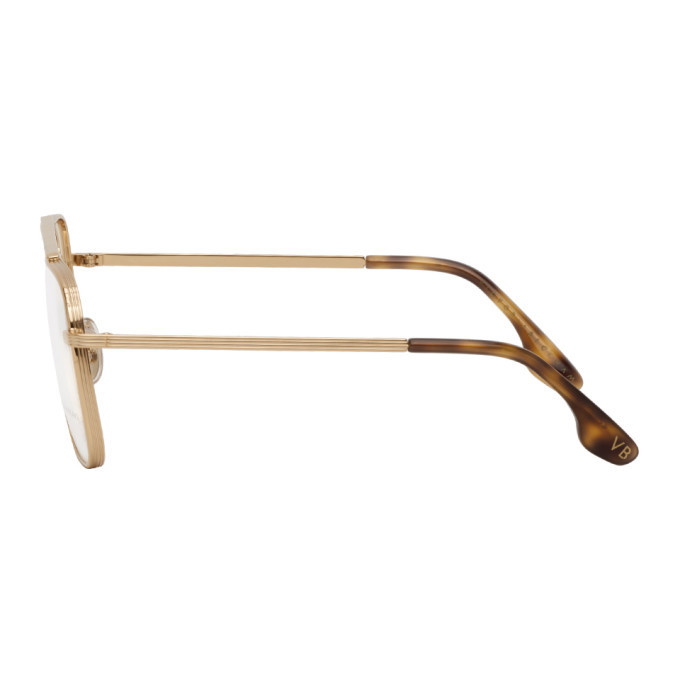Victoria Beckham Gold and Tortoiseshell Aviator Glasses