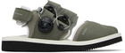 Suicoke Khaki & Off-White HAKU-ab Sandals