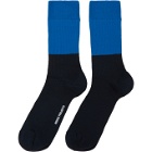Norse Projects Navy and Blue Colorblock Bjarki Socks