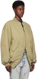 We11done Khaki Padded Bomber Jacket