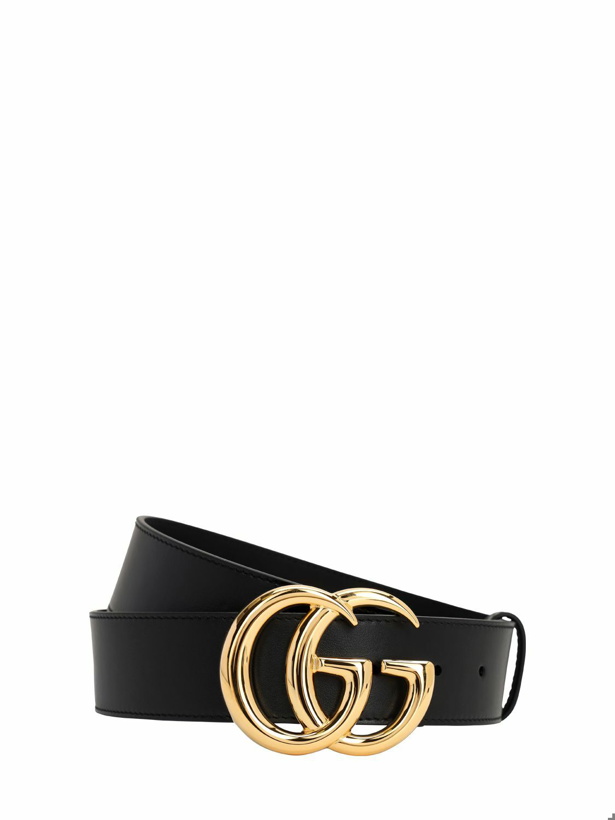 Photo: GUCCI - 40mm Shiny Gg Buckle Leather Belt