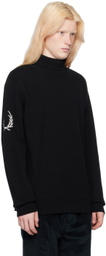 Fred Perry Black Jacquard Turtleneck