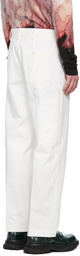 Alexander McQueen White Cotton Gabardine Trousers
