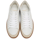 Saint Laurent White Perforated Low-Top Sneakers