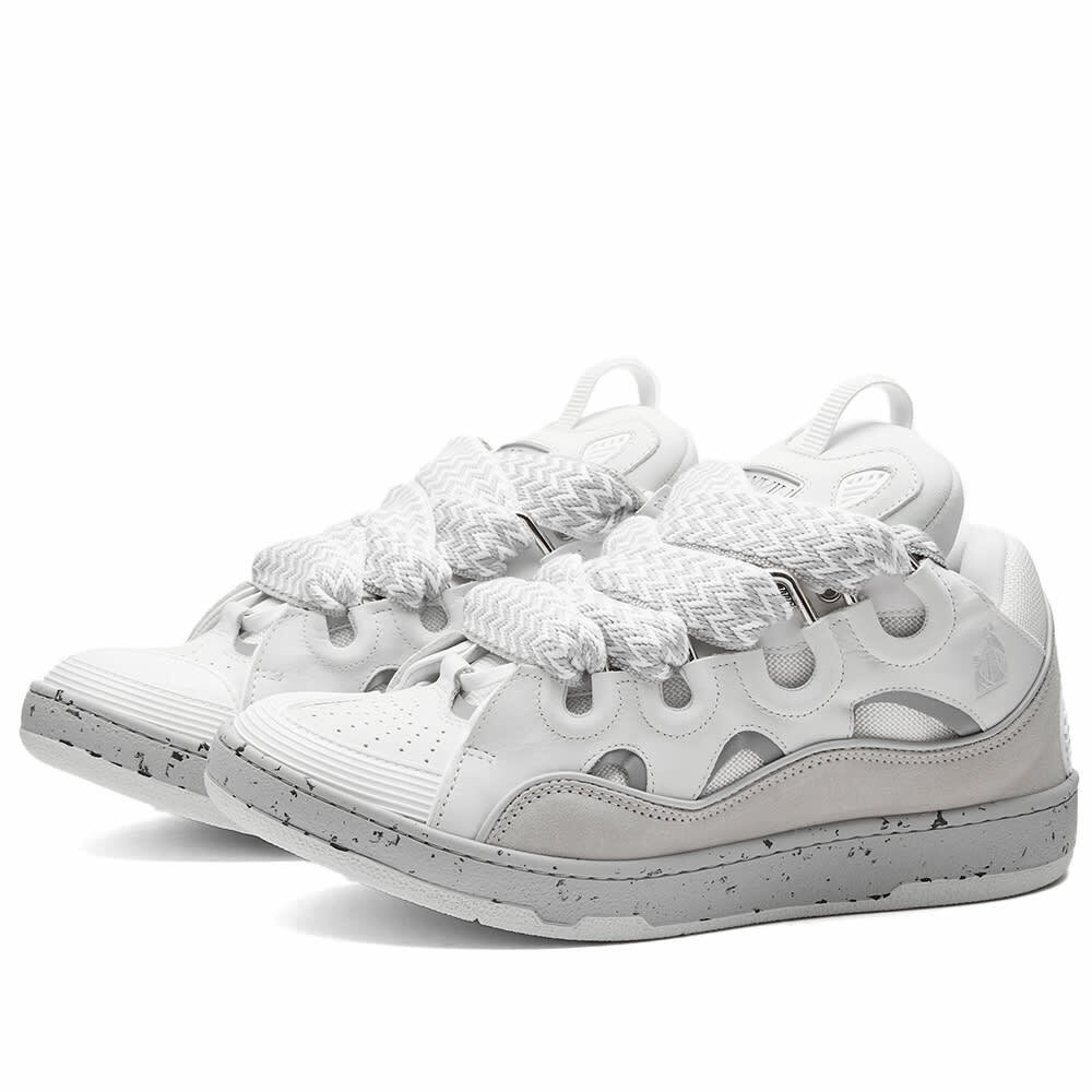 Lanvin Men's Curb Sneakers in Grey/White Lanvin