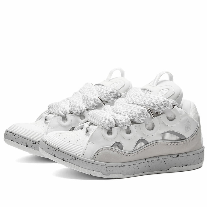 Photo: Lanvin Men's Curb Sneakers in Grey/White