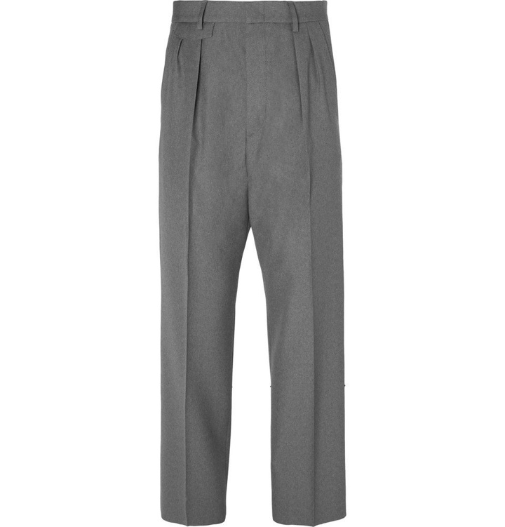 Photo: Gucci - Wide-Leg Pleated Wool Trousers - Men - Dark gray