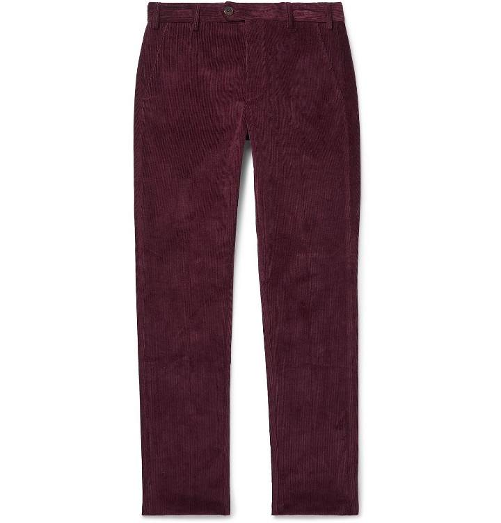 Photo: Purdey - Slim-Fit Stretch-Cotton Corduroy Trousers - Red