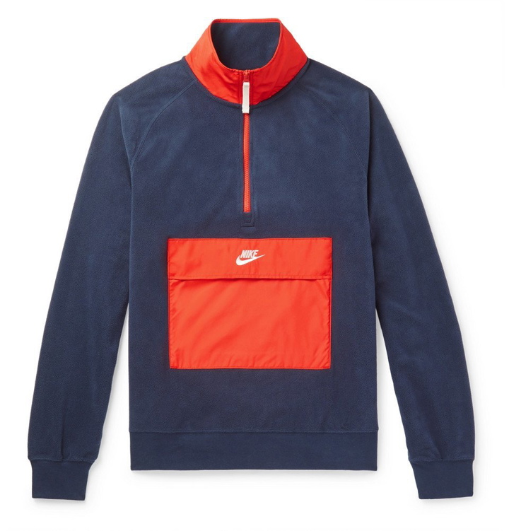 Photo: Nike - Colour-Block Shell-Trimmed Fleece Half-Zip Sweatshirt - Men - Navy