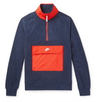 Nike - Colour-Block Shell-Trimmed Fleece Half-Zip Sweatshirt - Men - Navy