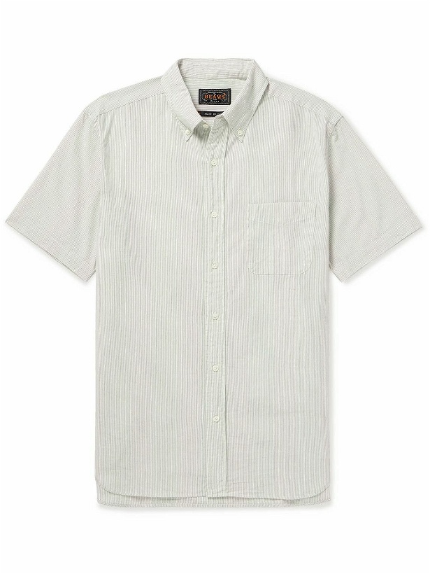 Photo: Beams Plus - Button-Down Collar Pinstriped Cotton-Voile Shirt - Gray