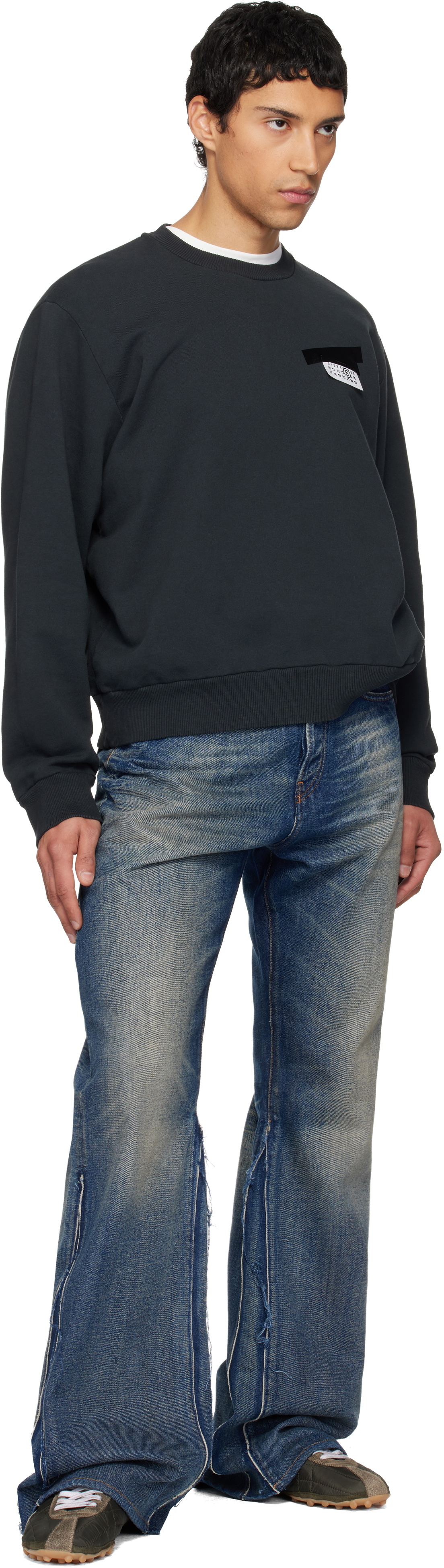 MM6 Maison Margiela Black Numeric Logo Sweatshirt
