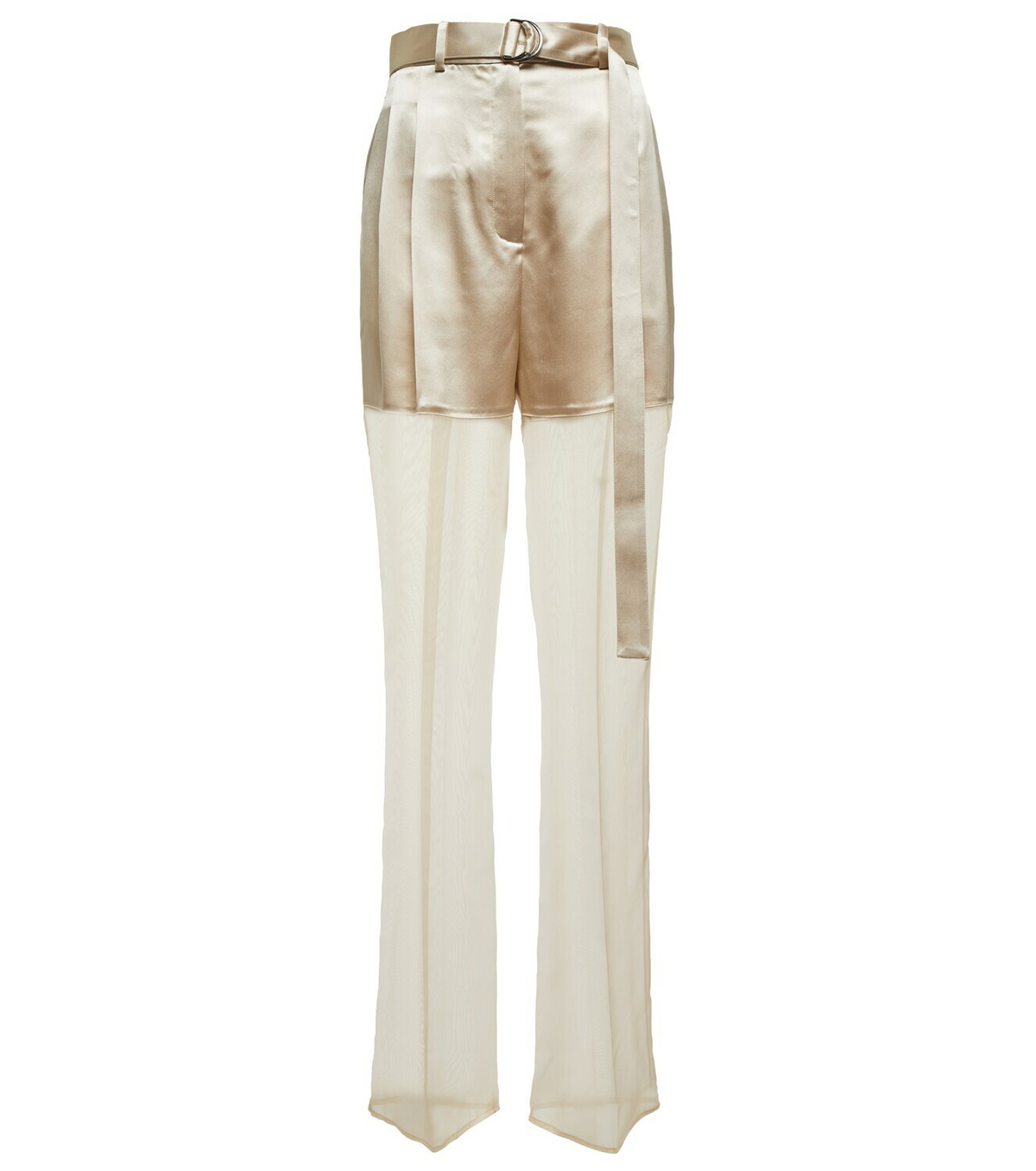 Peter Do Belted high-rise wide-leg silk pants