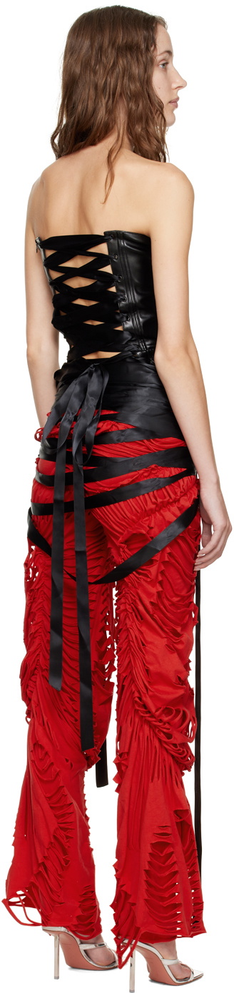 Sia Arnika Black Strapped Faux-Leather Corset