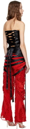 Sia Arnika Black Strapped Faux-Leather Corset